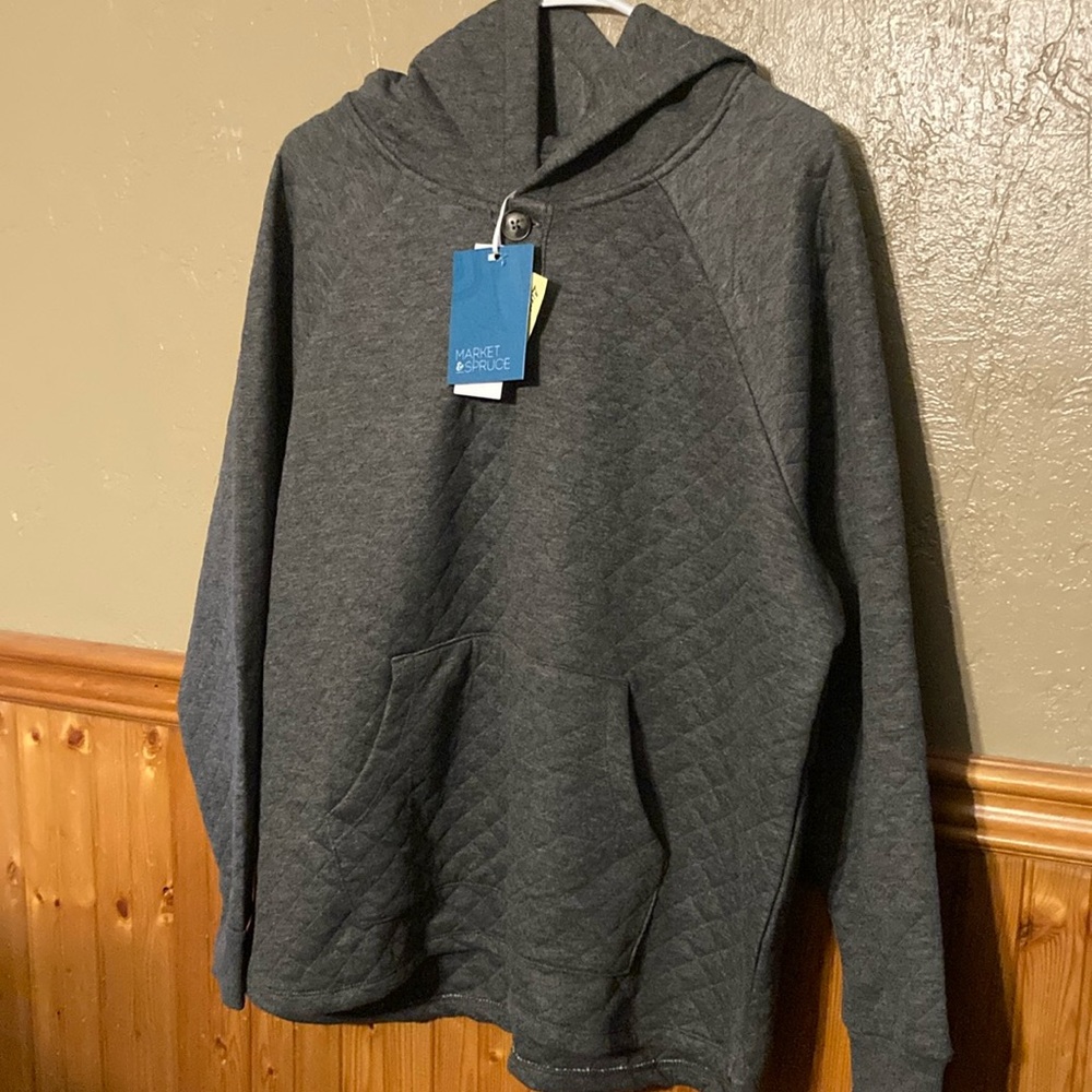NWT Market & Spruce Gray Hoodie Relaxed Fit